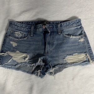 Abercrombie & Fitch Blue Distressed Jean Shorts Harper Lowrise 2” inseam